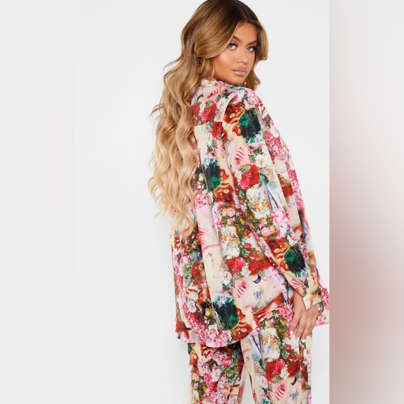 COPY - Rose Print Oversized Shirt 12 - Picture 1 of 3